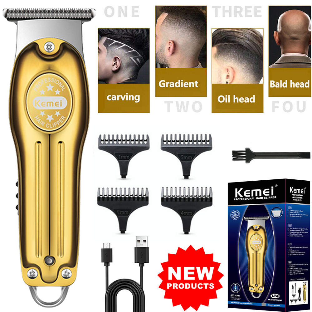 KEMEI Cordless Hair Clipper Professional Electric USB 0.00MM Hair Trimmer BK0005
