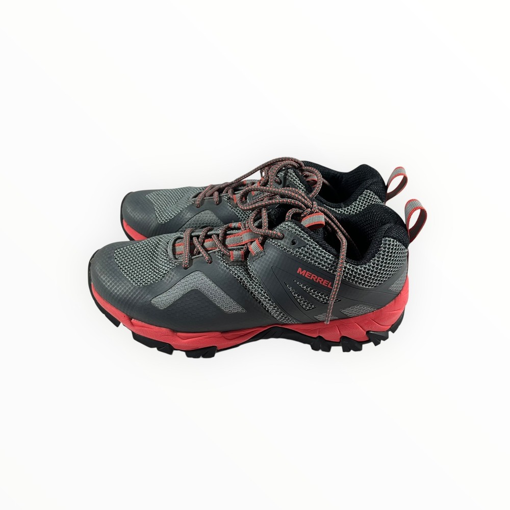 Merrell MQM 3 Trail Running Shoes Women's Grey Red Lace Up Athletic Size 8