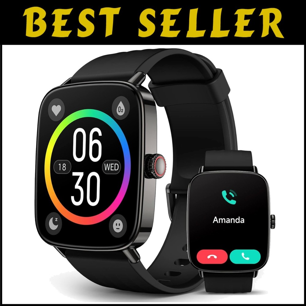 AI Smartwatch with Voice Control 1.85 Display IP68 Waterproof Fitness Tracker