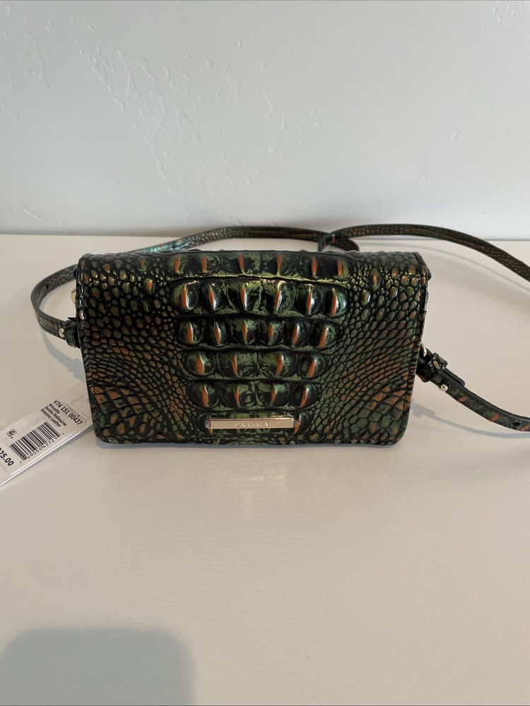 NEW BRAHMIN Minuette samba (green) crossbody melbourne genuine leather $225