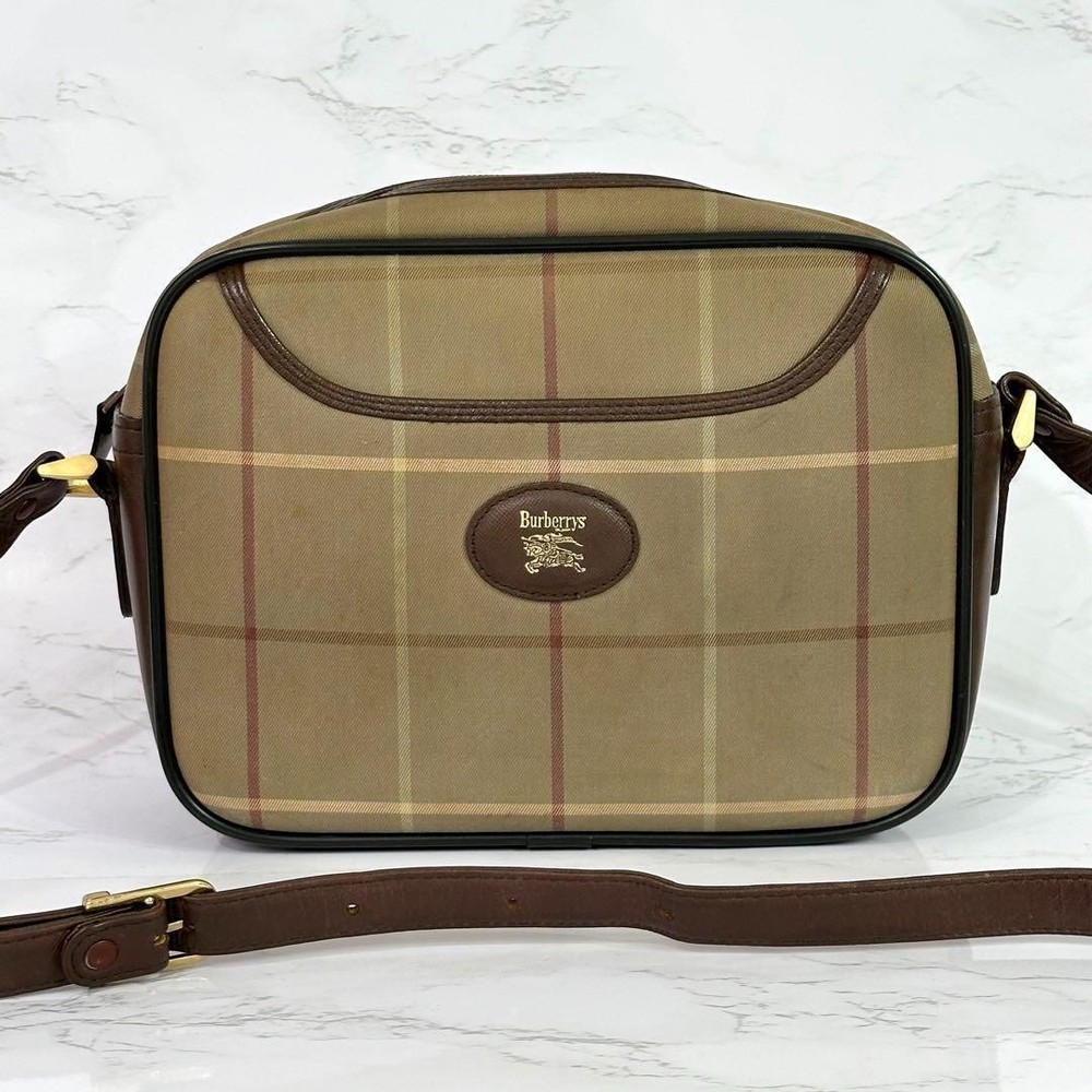 Burberry Shoulder Bag Nova Check Canvas khaki Authentic F1104121