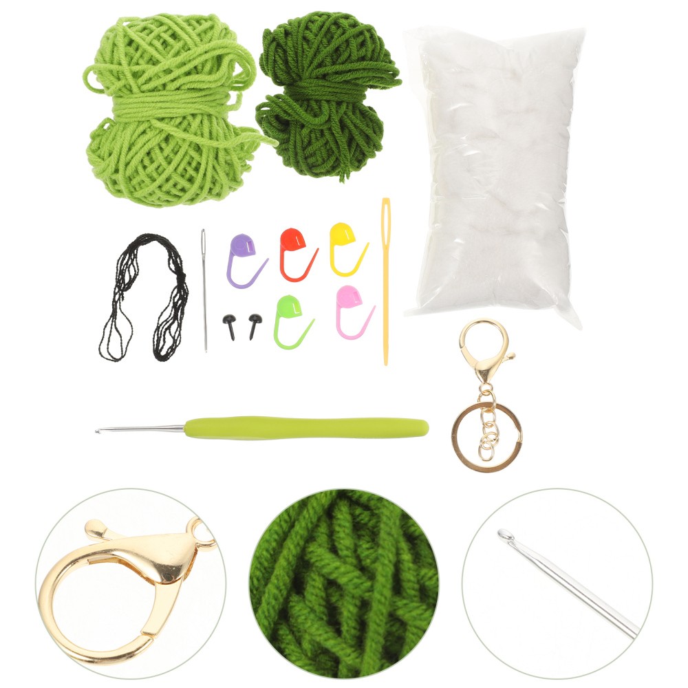 Crochet Doll Keychain Kit with Materials and Tools