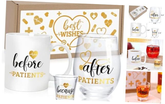 Before Patients After Patients Set Nurses Gifts 11 oz Coffee Mug 18 oz Gold