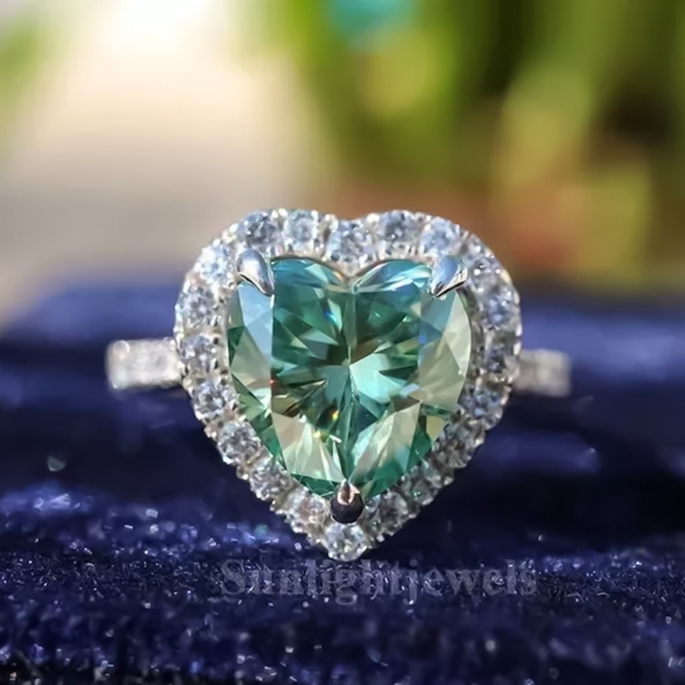 RARE 11.20 Ct Certified Heart Cut Treated Blue Diamond Ring For Mother's Day