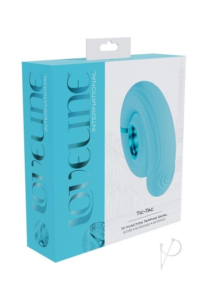 LoveLine Tic-tac Tapping Swirl Rechargeable Silicone Vibrator - Blue