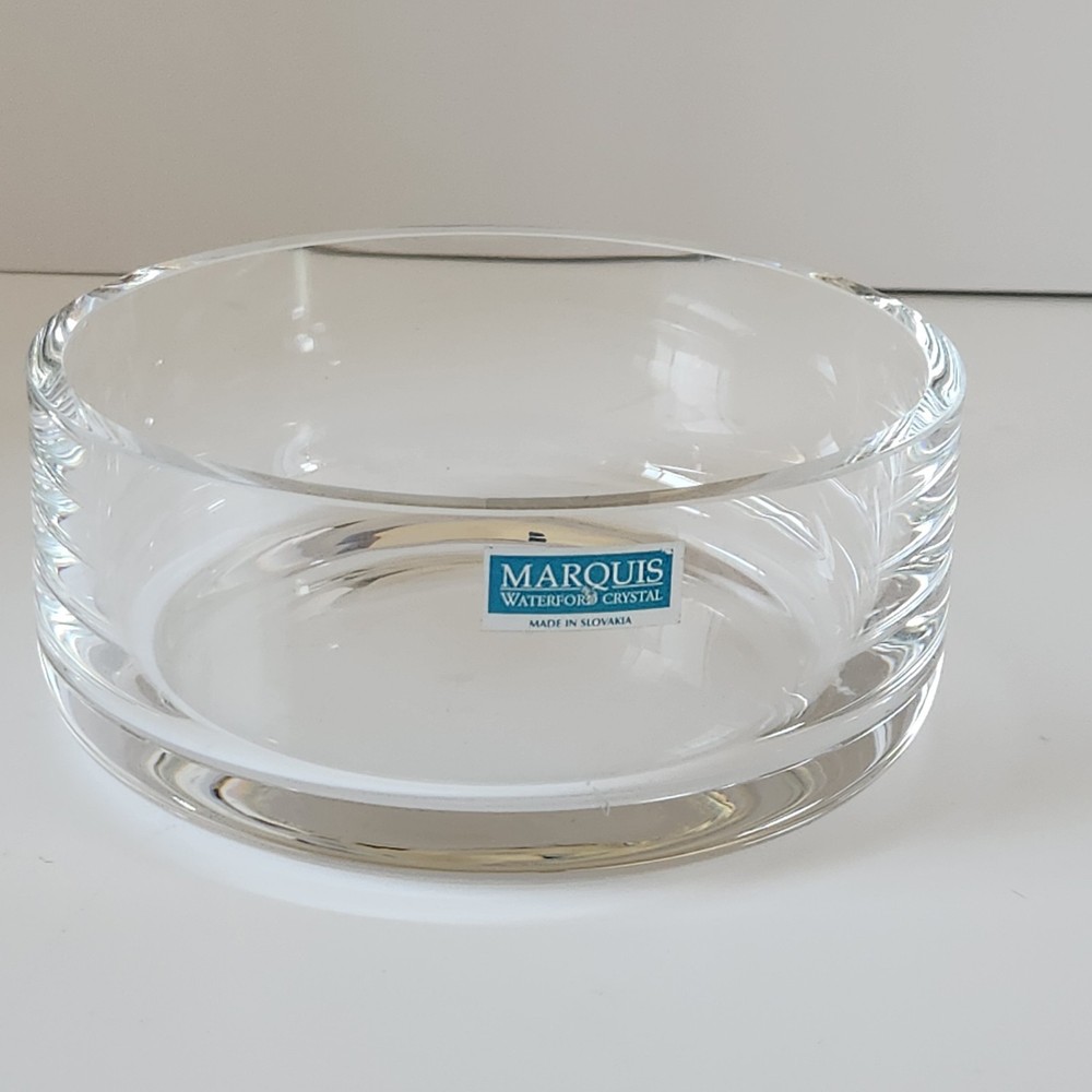 Waterford Crystal Marquis 5-Inch Thick Glass Bowl Slovakia Minimalist Design