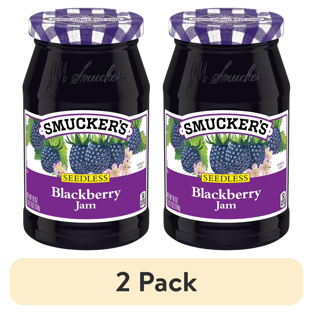 (2 pack) Smucker's Seedless Blackberry Jam, 18 oz