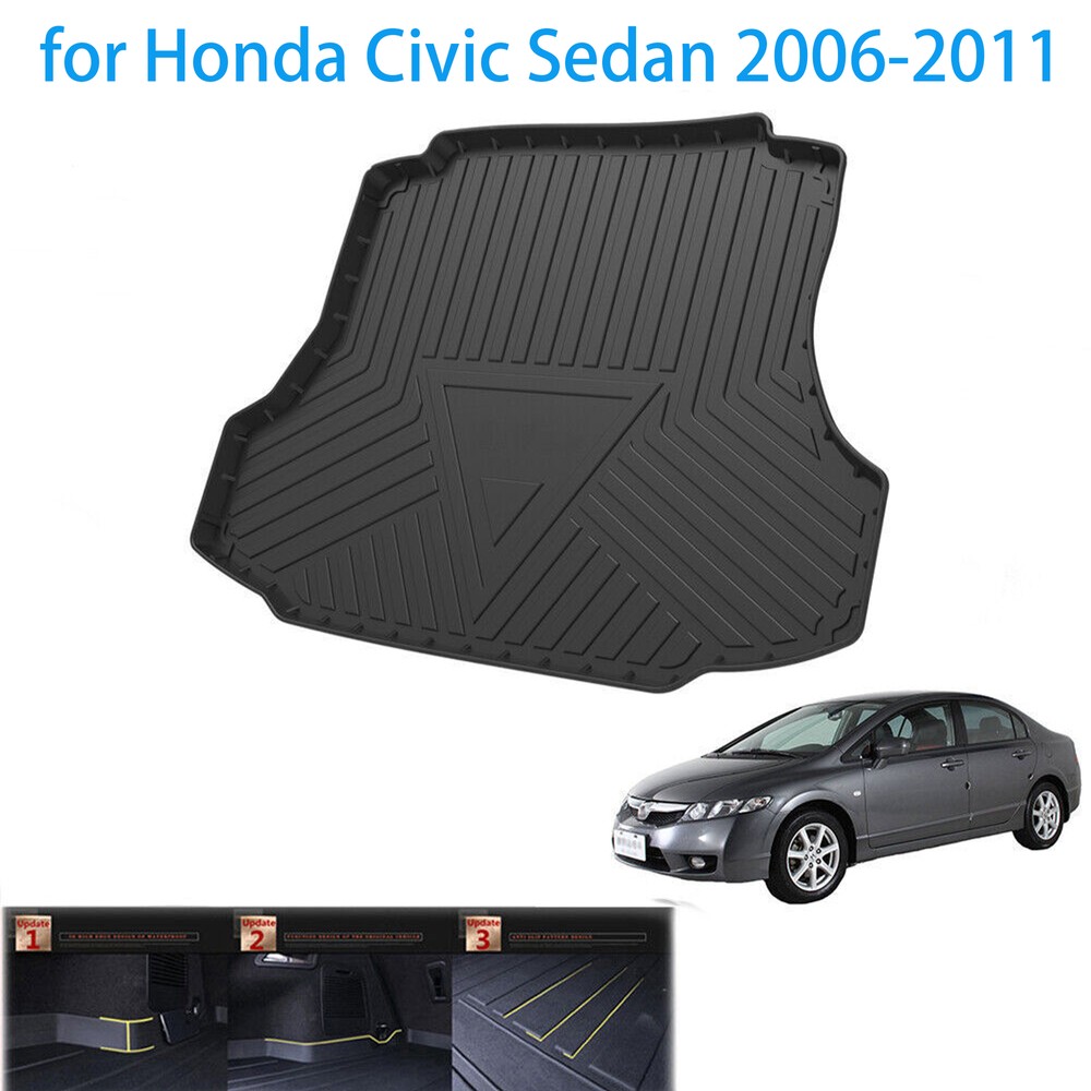 for Honda Civic Sedan 2006-2011 Floor Mats Cargo Liner Trunk Mat Protection Tray