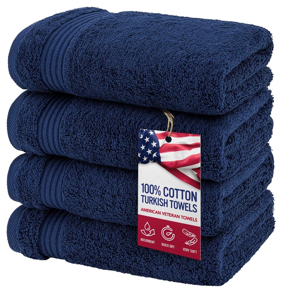 , Hand Towels for Bathroom Set of 4, 100% Cotton Turkish Hand Towel Sets Clea...