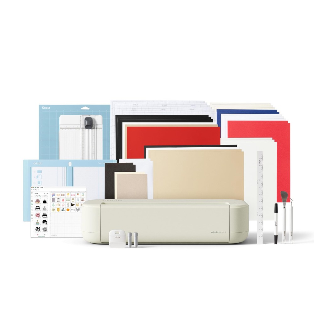 Cricut Explore® 5 Essential Bundle + Digital Content, Taupe  Precise Cutting ...