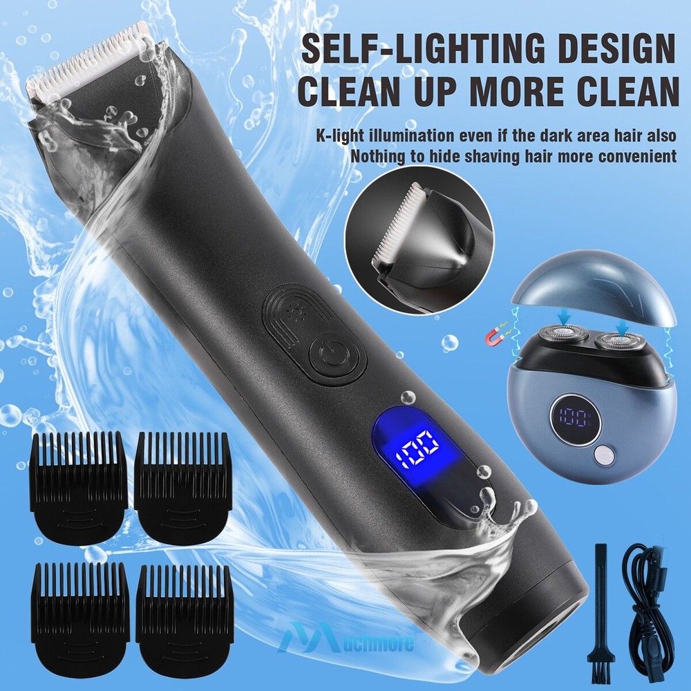 Waterproof Electric Manscaper for Men - Pubic Hair & Body Trimmer