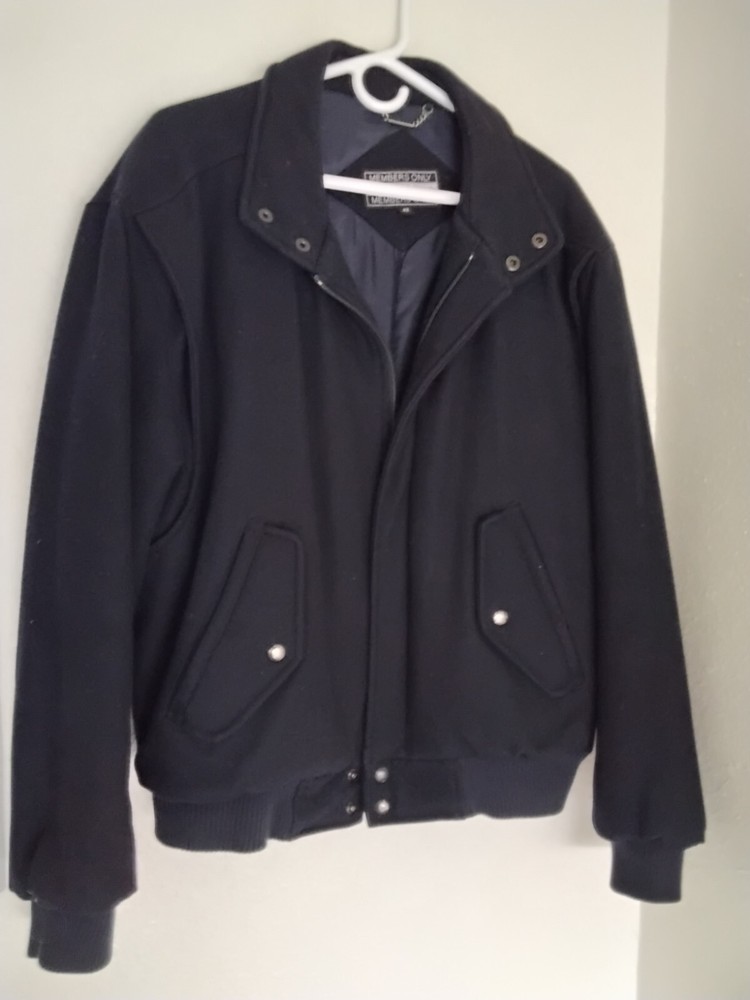 Members Only Mens Navy Blue Wool Blend Heavy Coat Jacket Size 42-image