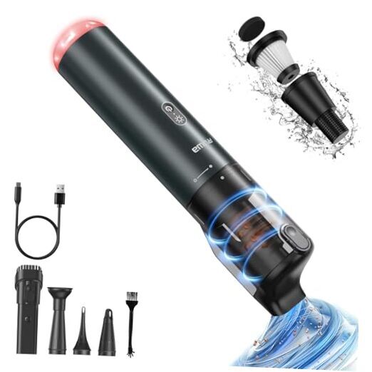 Car Vacuum Cleaner Handheld Vacuum Cordless, Hand Vacuum Pewter Gray