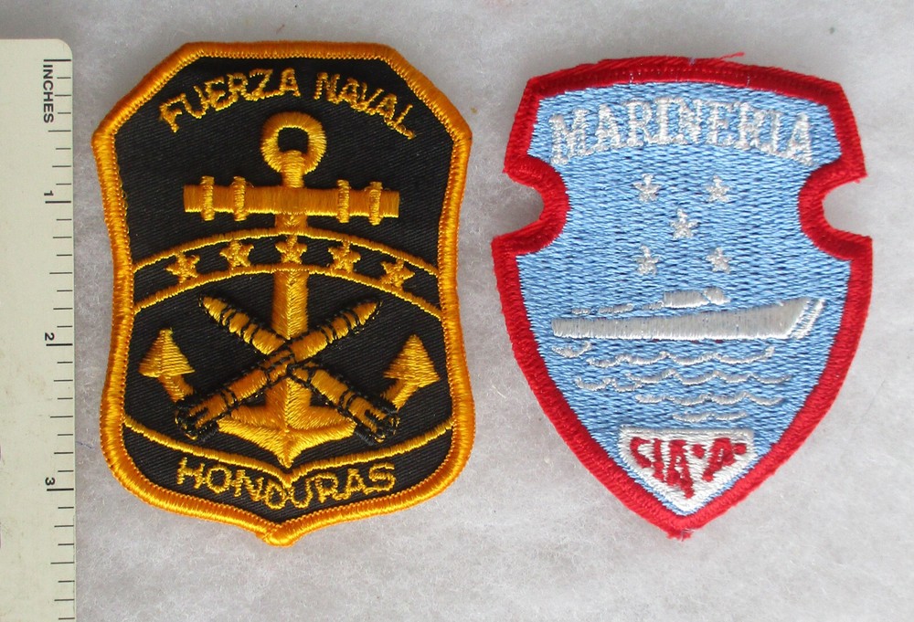 Original Vintage Honduras Naval Forces Shoulder Patch Insignia Lot of 2