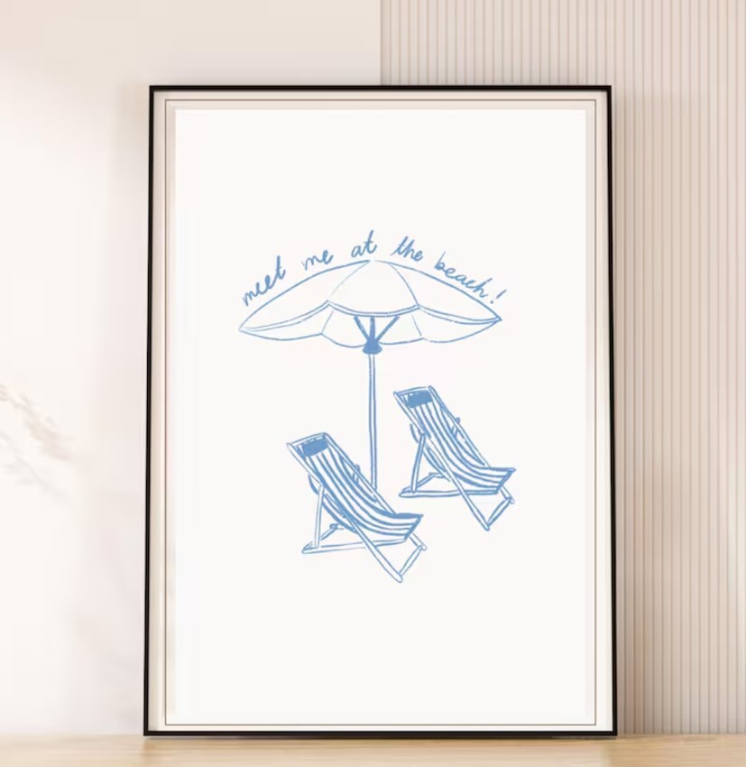 Blue Beach Chair with Umbrella for Relaxing Beach Days | Meet Me At The Beach