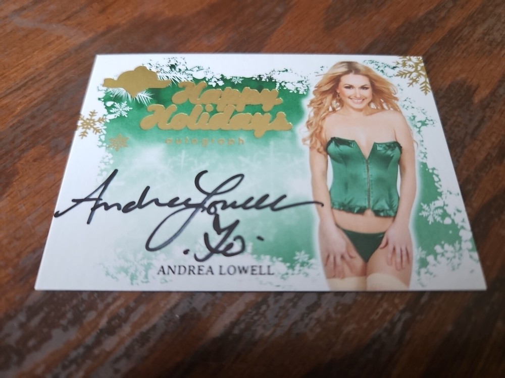 Benchwarmer 2012 Andrea Lowell Happy Holidays Autograph Gold Foil Auto Playboy