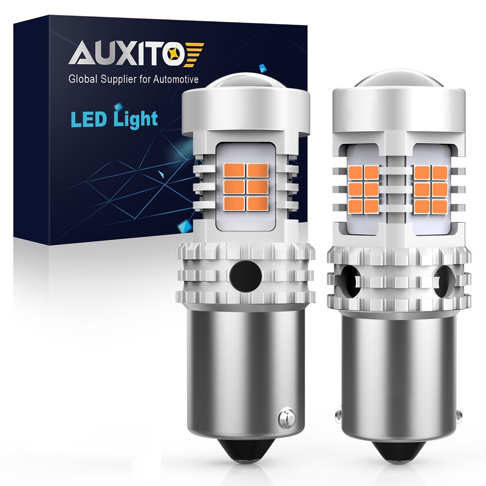 AUXITO 1156 BA15S 7506 Amber LED Turn Signal Corner Light Bulb Canbus Error Free