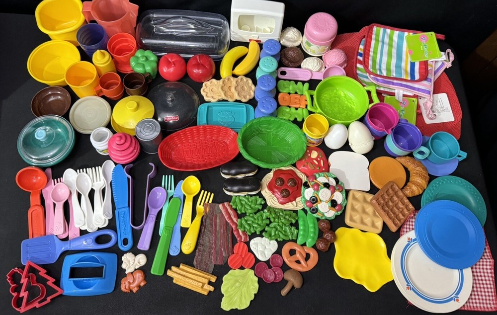 Vintage Fisher Price Food Kitchen Play 115+ Pieces 90s 2000s Mixed Kids Toys