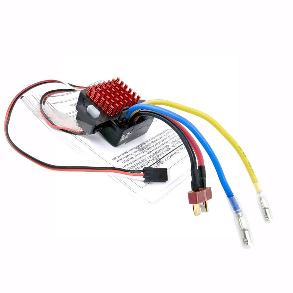 60A Brushed ESC for 1/10 RC Cars – Compatible with Tamiya, Traxxas, Wltoys 540/550/380/370 Motors
