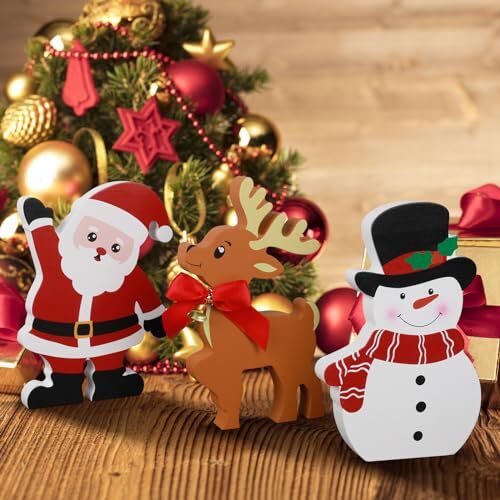 Snowman Christmas Decorations Indoor, Cute Snowman Winter Santa Claus Reindeer