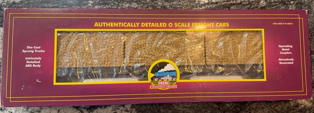 MTH PREMIER CSX CENTER I-BEAM LUMBER FLAT CAR 20-98211! WOOD LOG O SCALE FREIGHT