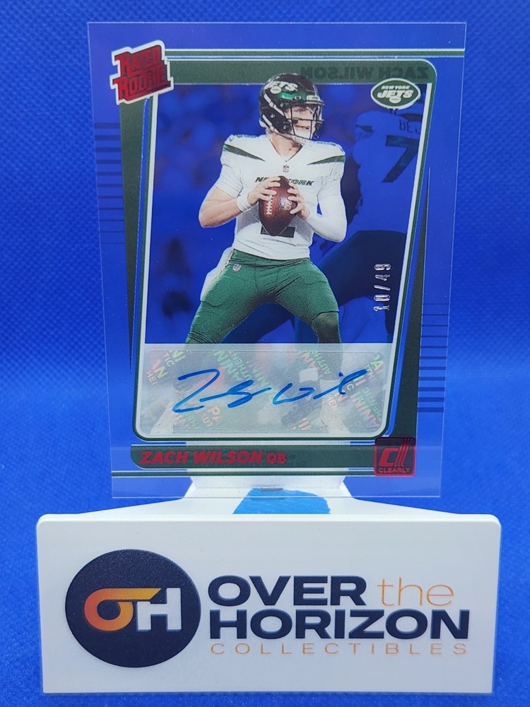 2021 Donruss Clearly Rated Rookie Red Auto Zach Wilson RC #52 /49