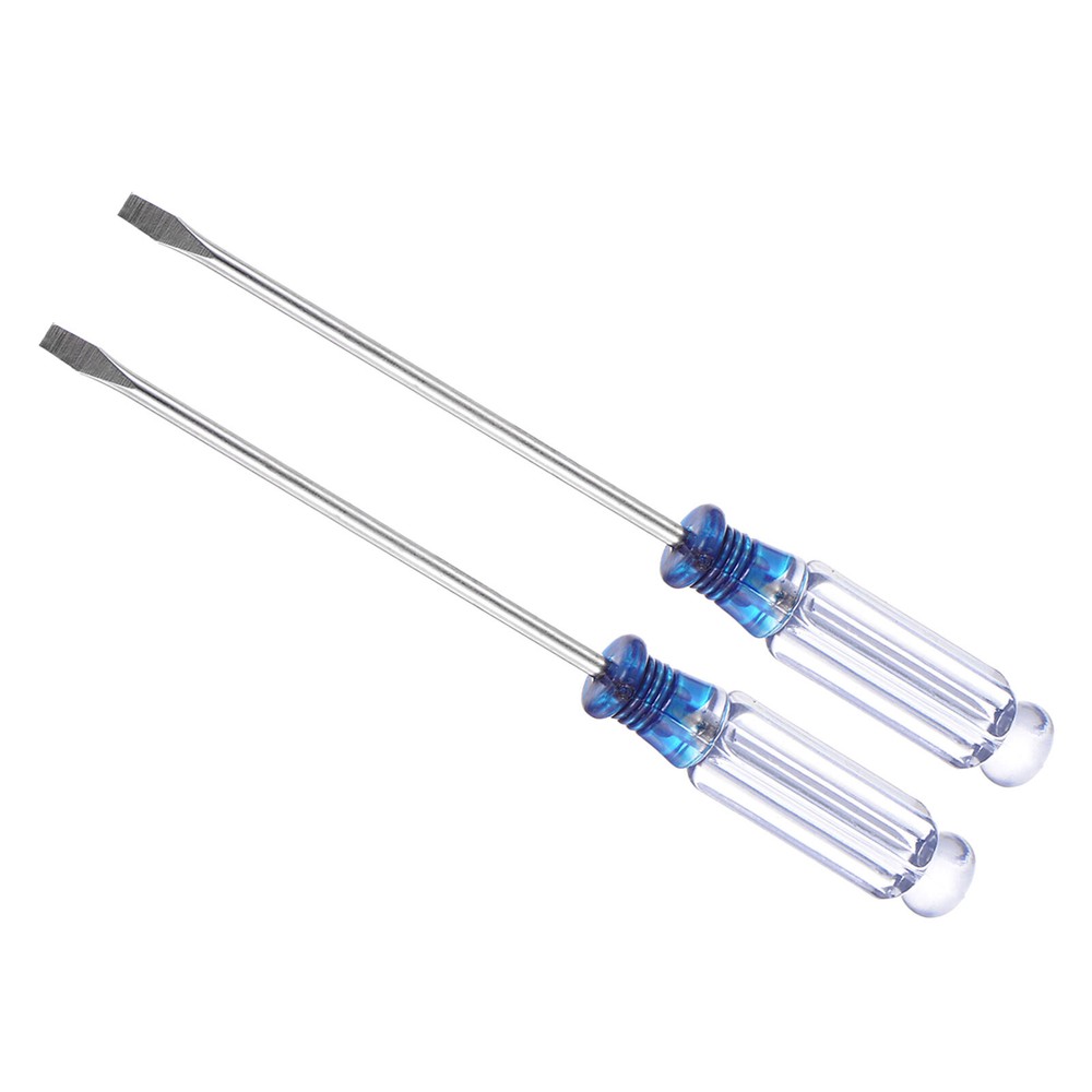 2pcs 3.0mm x 127mm Slotted Screwdriver with Anti-Slip Handle