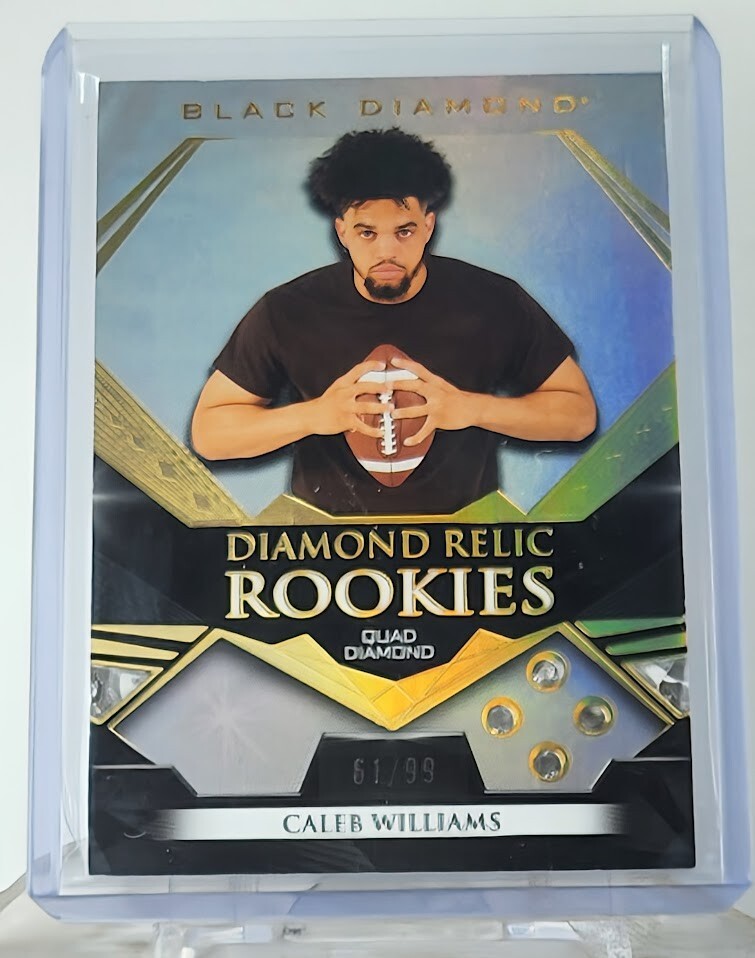 2023 Goodwin Champions Black Diamond Caleb Williams Rookie Relic Quad /99