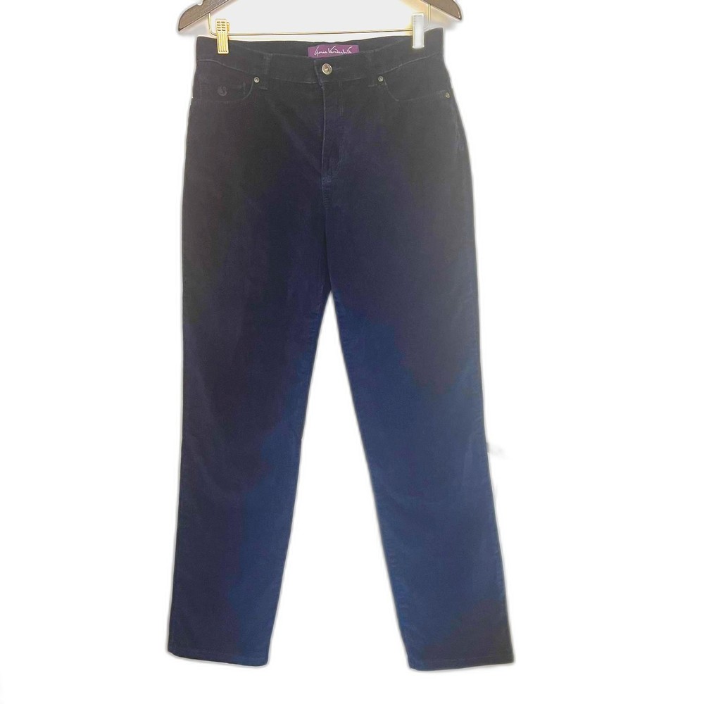 Gloria Vanderbilt Navy Blue Amanda Corduroy High-Rise Pants Size 8