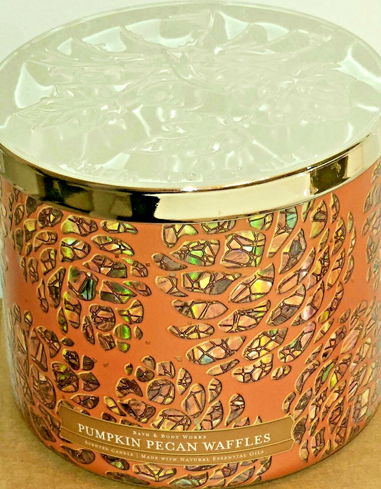 Bath & Body Works Pumpkin Pecan Waffles 3 Wick Scented Candle Fall scent