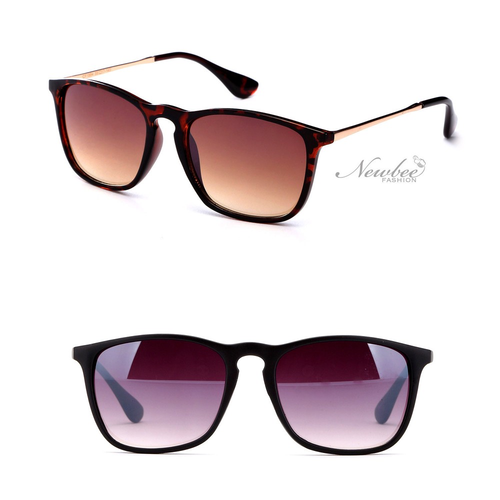 Key Hole Horned Rim Sunglasses Classic Lens Vintage Style Metal Temple