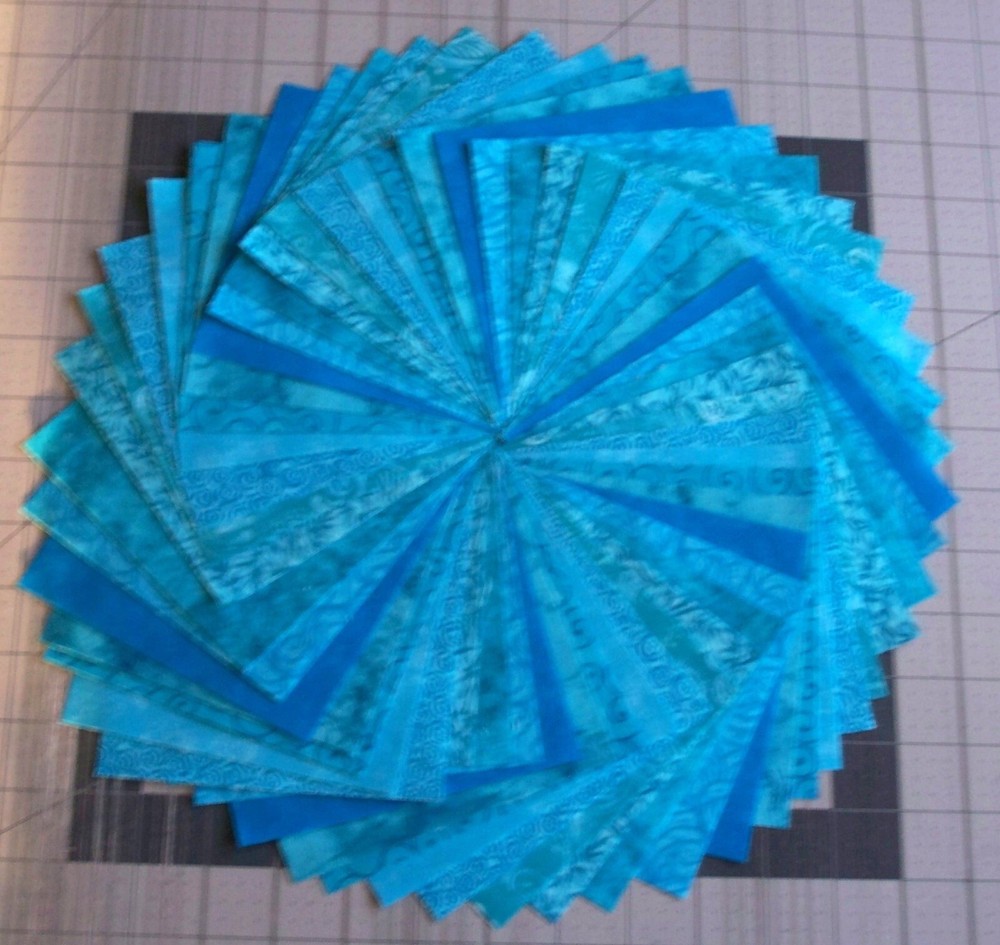 54 Turquoise Blue Calico Cotton Fabric Squares for Quilting 5