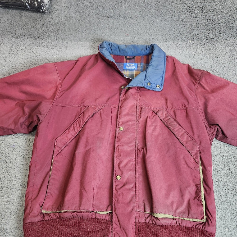 Vintage Pendleton Lobo Jacket Mens XL Red Nylon Bomber Thinsulate Lined USA 80s