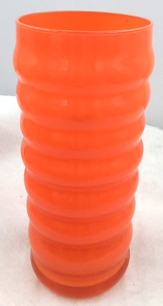 Orange Rib Glass Flower Vase Round Tall Floral Table Decor Boho BloomNet 9