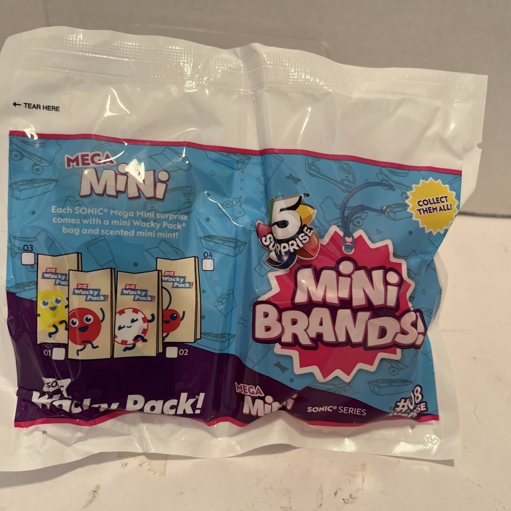 Sonic Mini Brands  # 8 Wacky Pack New Zuru Drive In 5 Surprise Sealed Bag