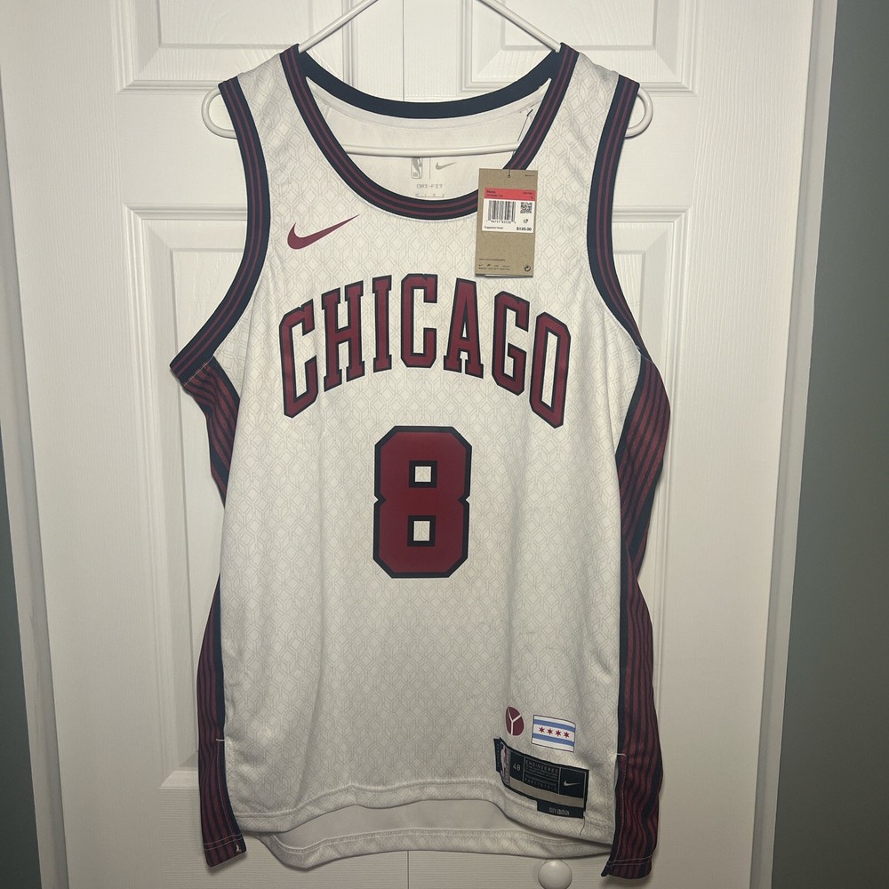 Zach Lavine #8 Chicago Bulls City L Edition NBA Jersey Men’s Size Large