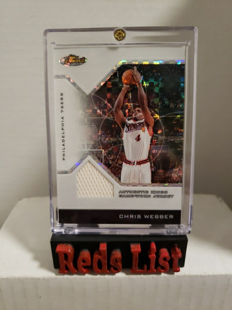 2004-05 Topps Finest Game-Worn Jersey X-Fractor 43/129 Chris Webber 76ers