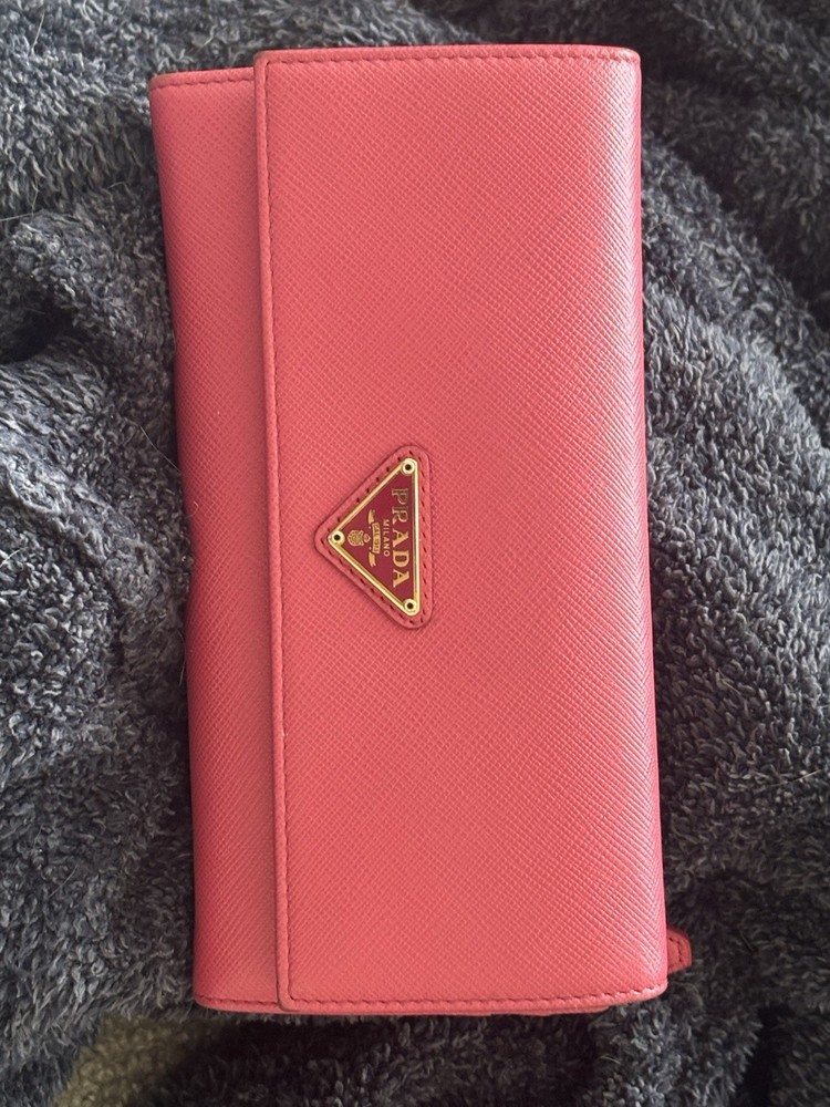Preloved PRADA Peonia Saffiano Triangle Continental Wallet for Women-image