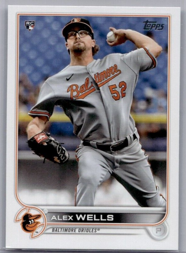 ALEX WELLS ROOKIE 2022 TOPPS #118 FREE SHIP MLB BASEBALL BALTIMORE ORIOLES MINT+