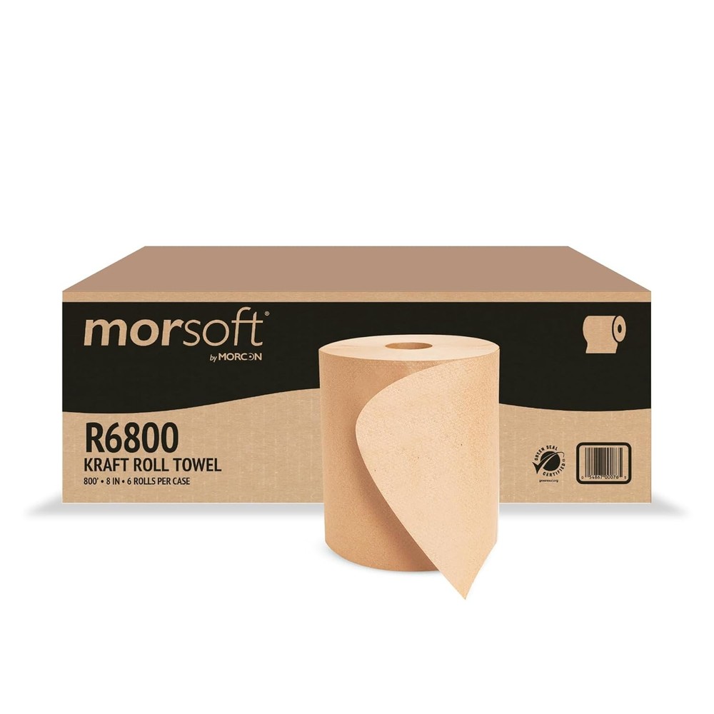 by Morcon Paper R6800 Universal Hardwound Roll Towels 100 Recycled Fibers 6 Roll