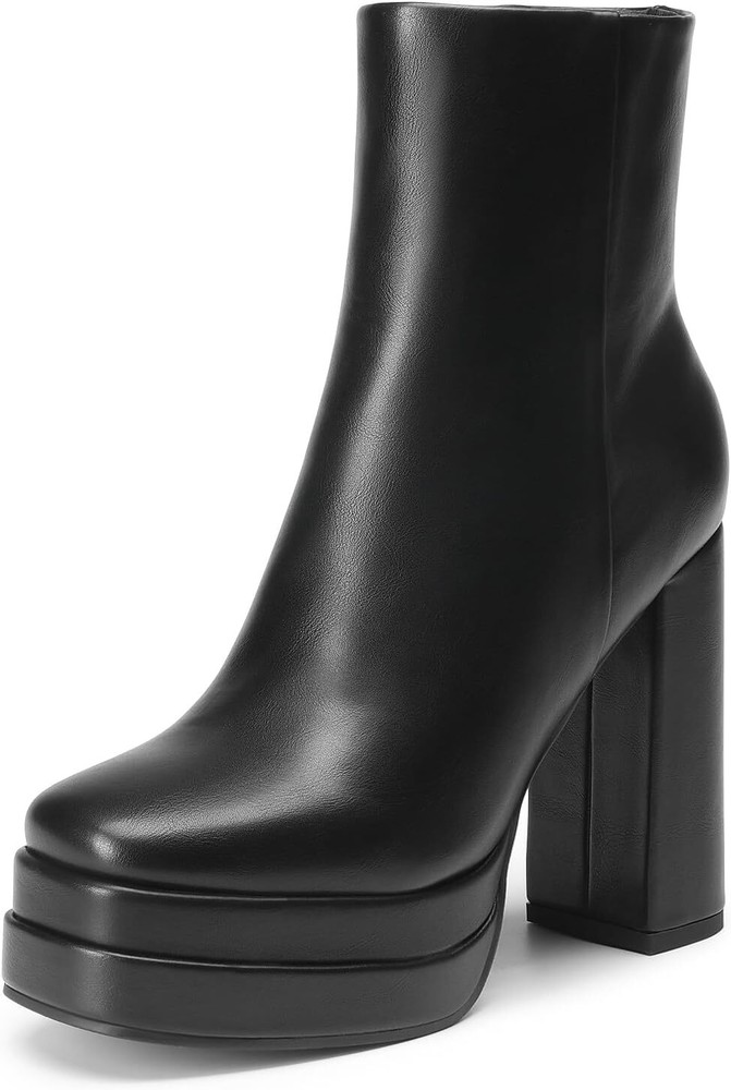 Dream Pairs Women’s Platform Ankle Boots with Chunky Heels and Square Toe