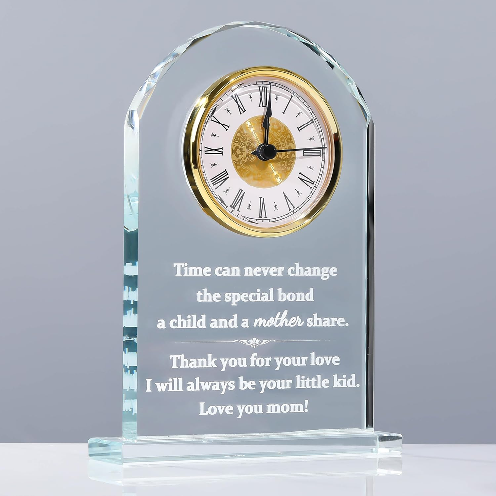 Gifts for Mom from Daughter Son - Crystal Clock Birthday Gifts for Mother Mom Un
