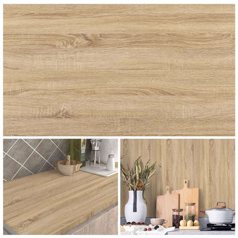 Wood Contact Paper Peel and Stick - Self Adhesive Vinyl Wrap Cabinet Wooden O...