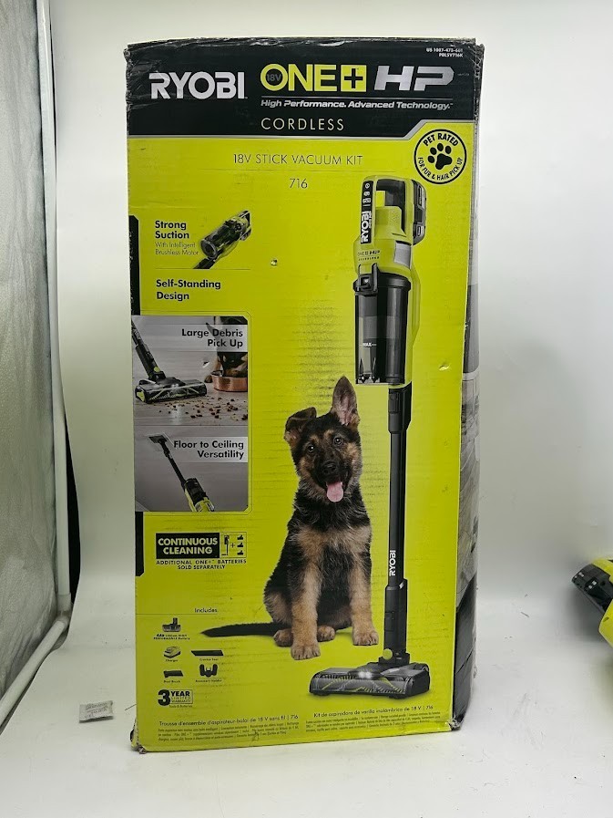 Ryobi 18V ONE+ HP Pet Stick Vacuum Cordless Cleaner Kit w/ 1.5Ah Battery & Charg