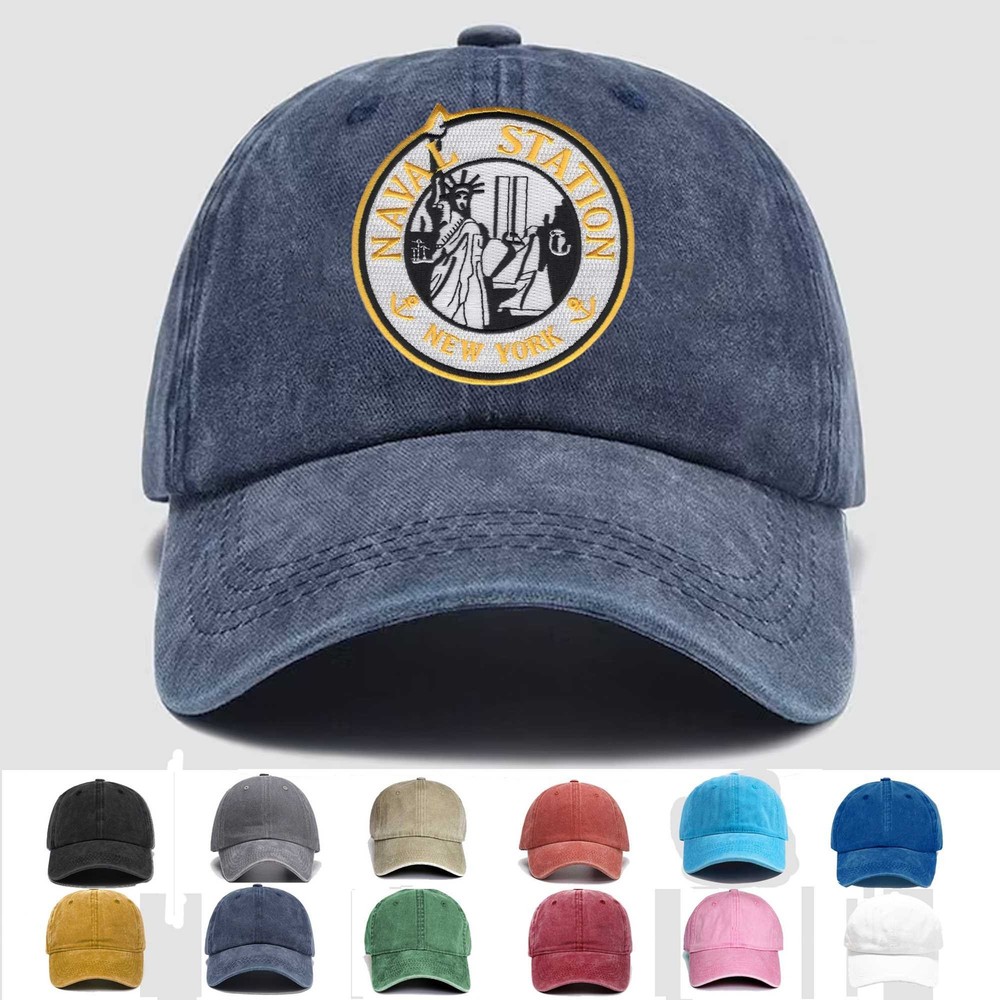 Custom Embroidered Hat Naval Station New York, Veteran Cap, Trucker Hat, Gift