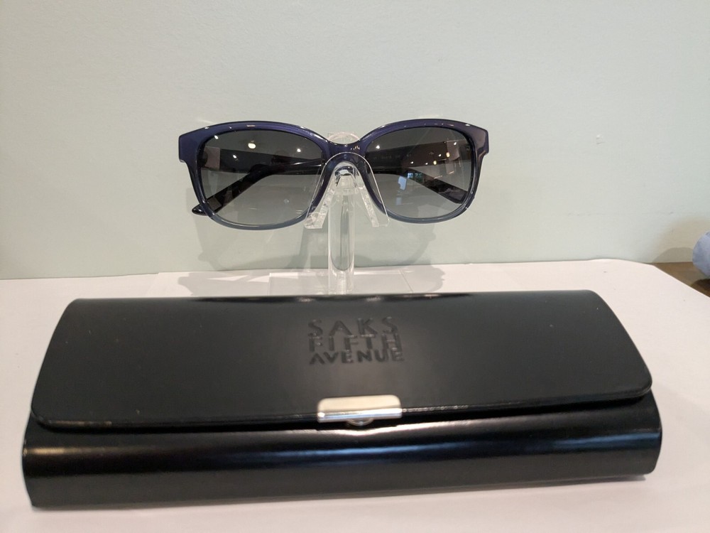 New Saks Fifth Avenue SAKS 80/s Sunglasses, EUK,  Blue with Gradient Gray Lens.