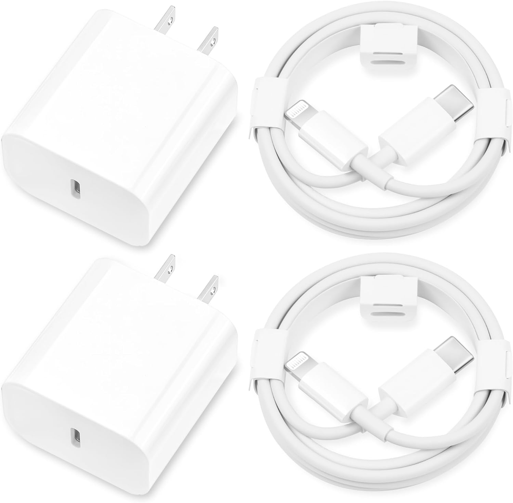 Apple MFi Certified 20W Fast Charger for iPhone - 2 Pack Type C Charging Block