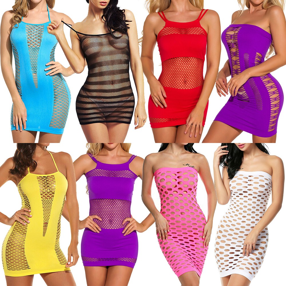 Sexy Lace Babydoll Lingerie Fishnet Body Stocking for Women