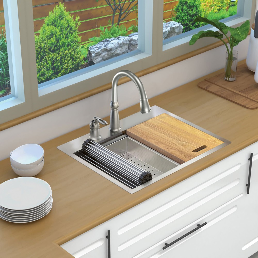 Transolid 27-Inch Stainless Steel Drop-In Single Basin Sink KWSST272210-ML2