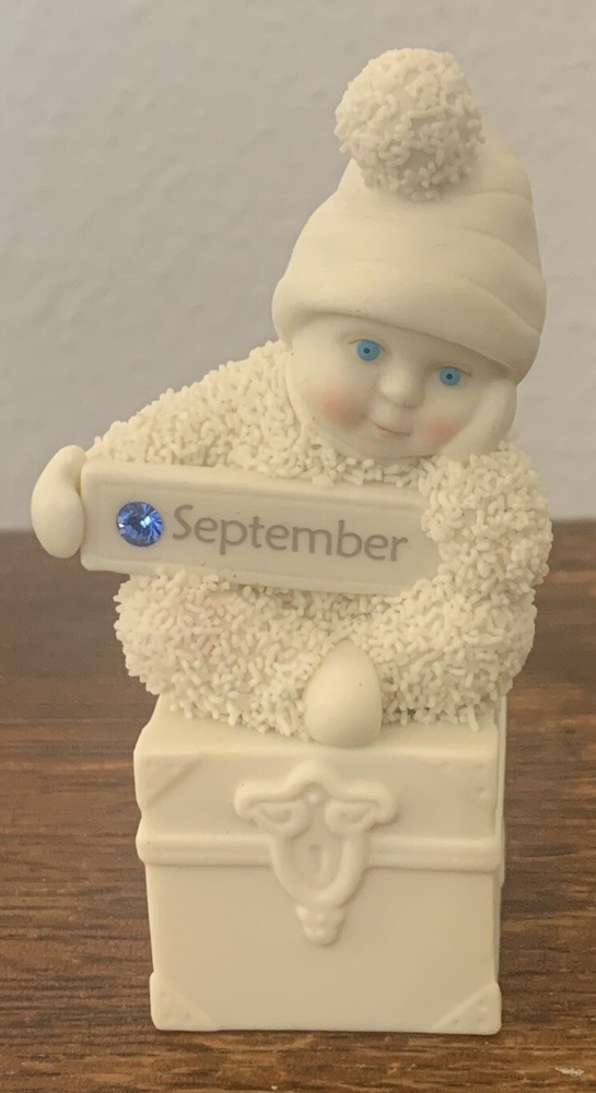 Snowbabies Dept 56 Sapphire Swarovski Crystal September Figurine A Smile to Treasure